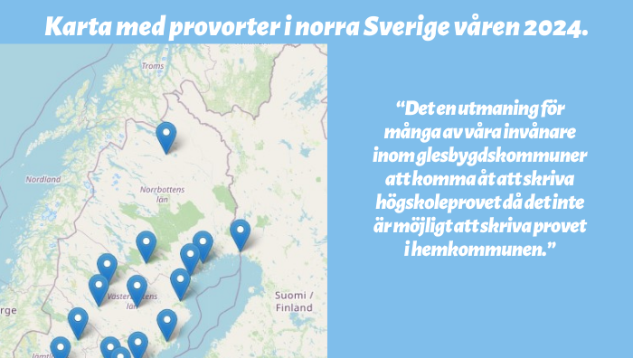 Karta med provorter i norra Sverige